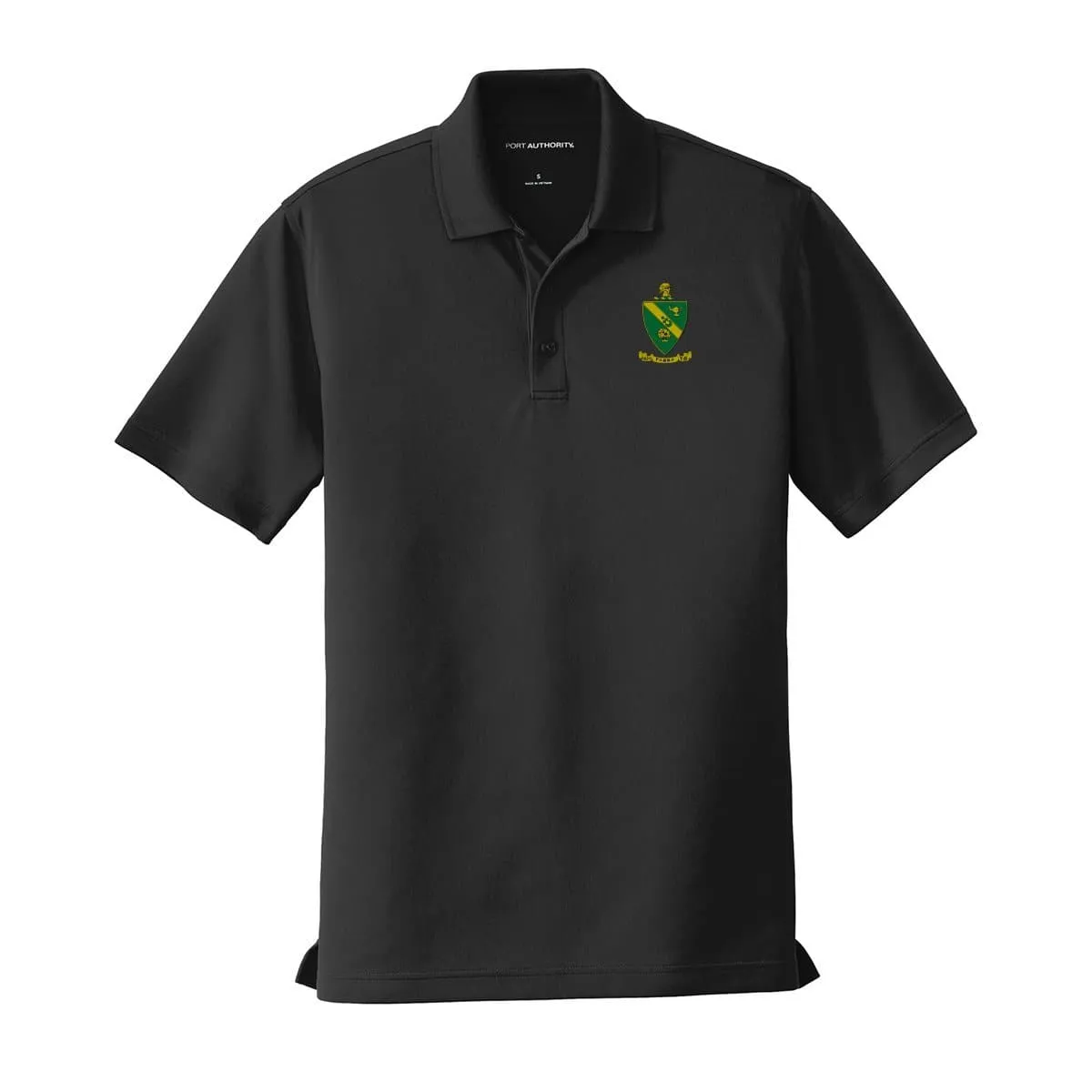 AGR Crest Black Performance Polo