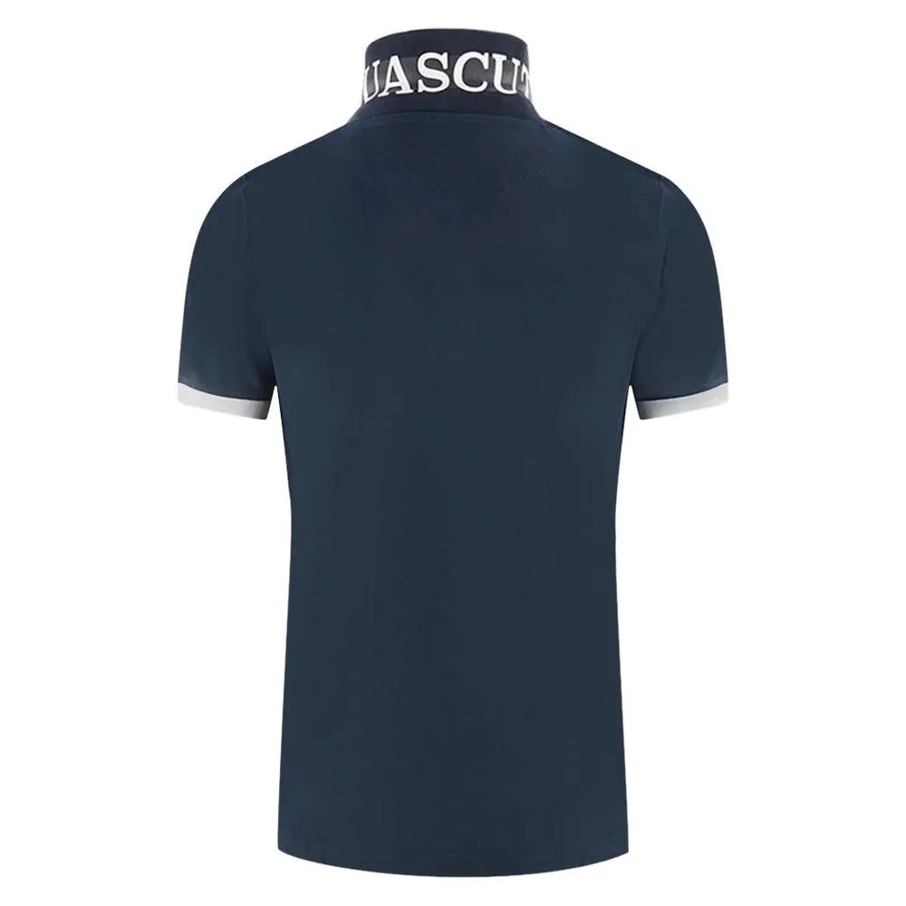 Aquascutum Elegant Cotton Polo with Contrast Logo Emblem