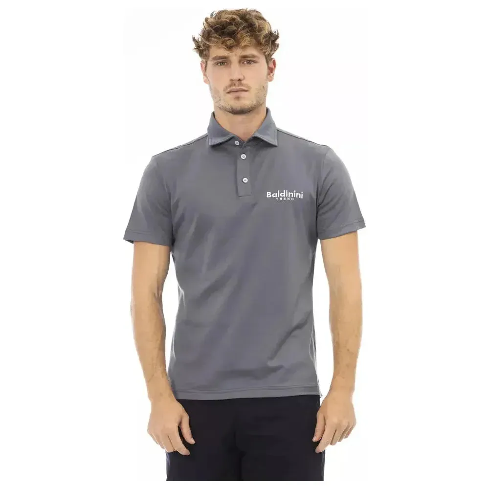 Baldinini Trend Gray Cotton Men Polo Shirt