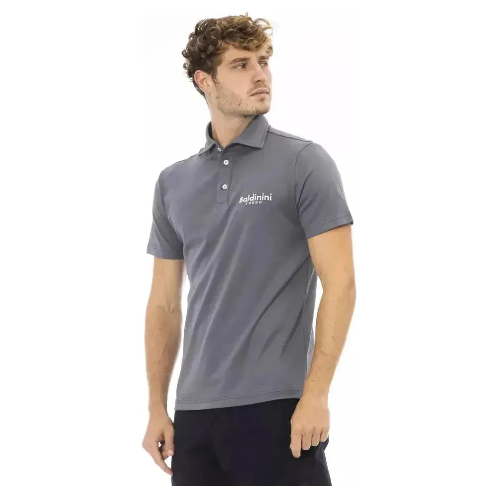 Baldinini Trend Gray Cotton Men Polo Shirt