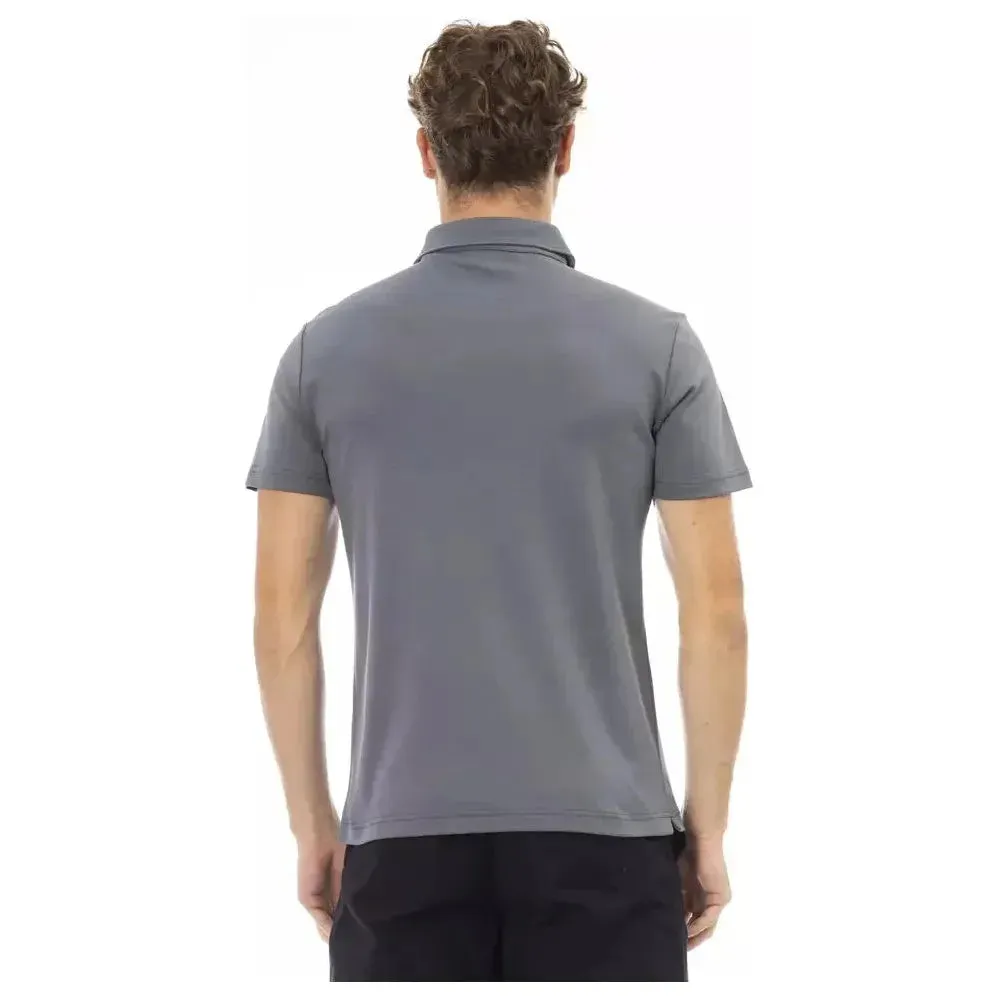 Baldinini Trend Gray Cotton Men Polo Shirt