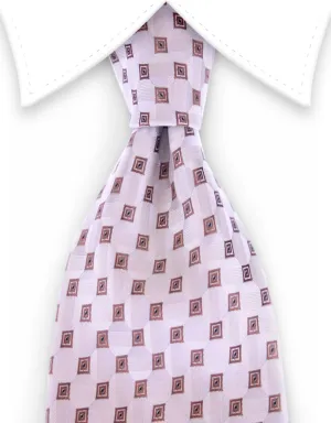 Beige Geometric Necktie