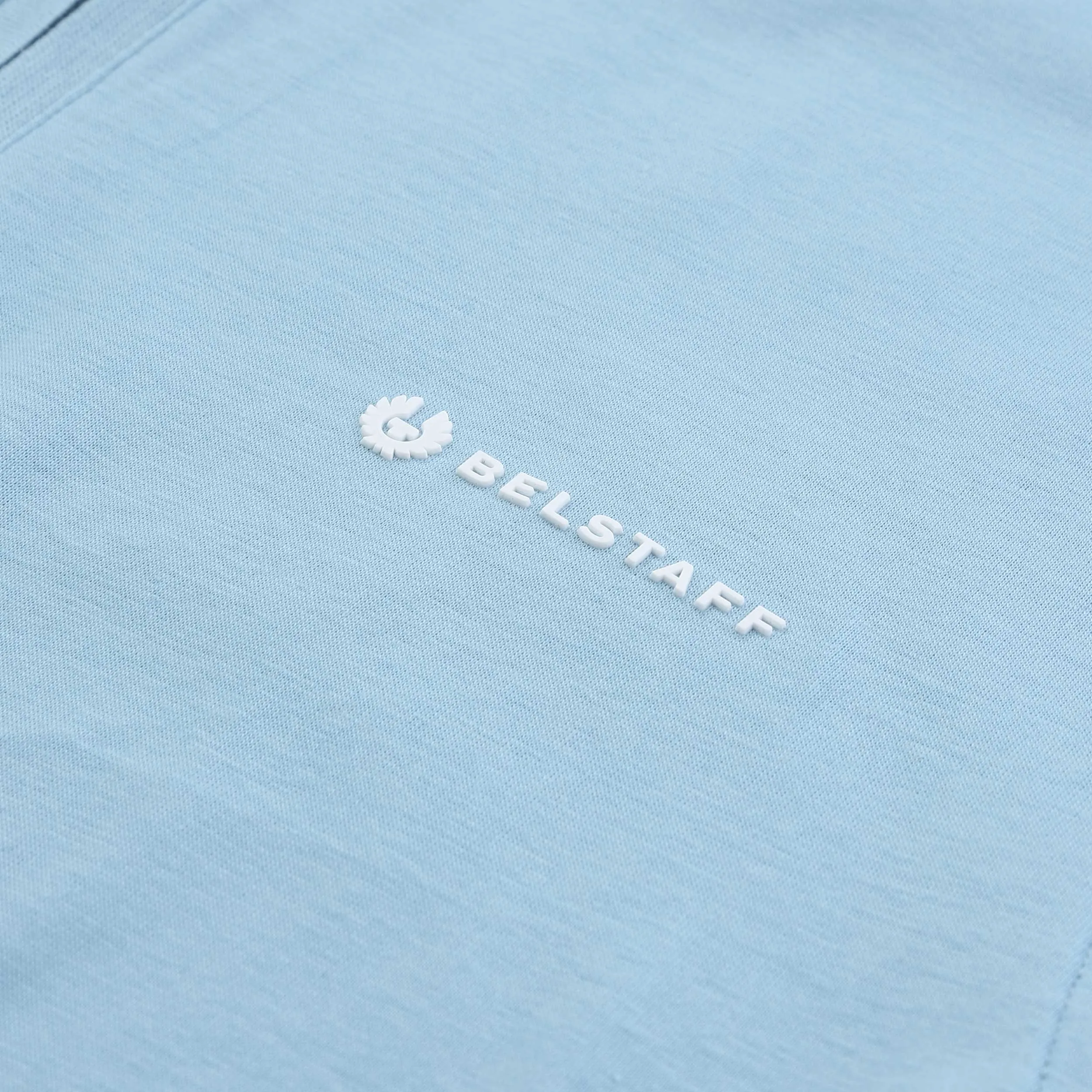 Belstaff Graph Zip Polo Shirt in Skyline Blue