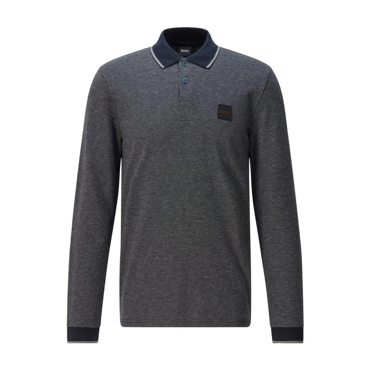 BOSS Blue Pegreat Long Sleeve Polo Shirt