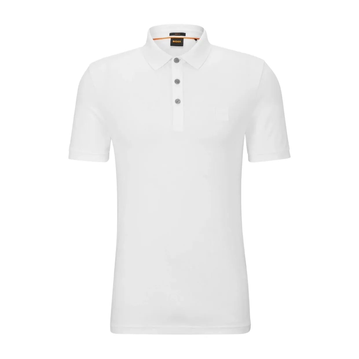 BOSS Logo Patch Passenger White Polo Shirt