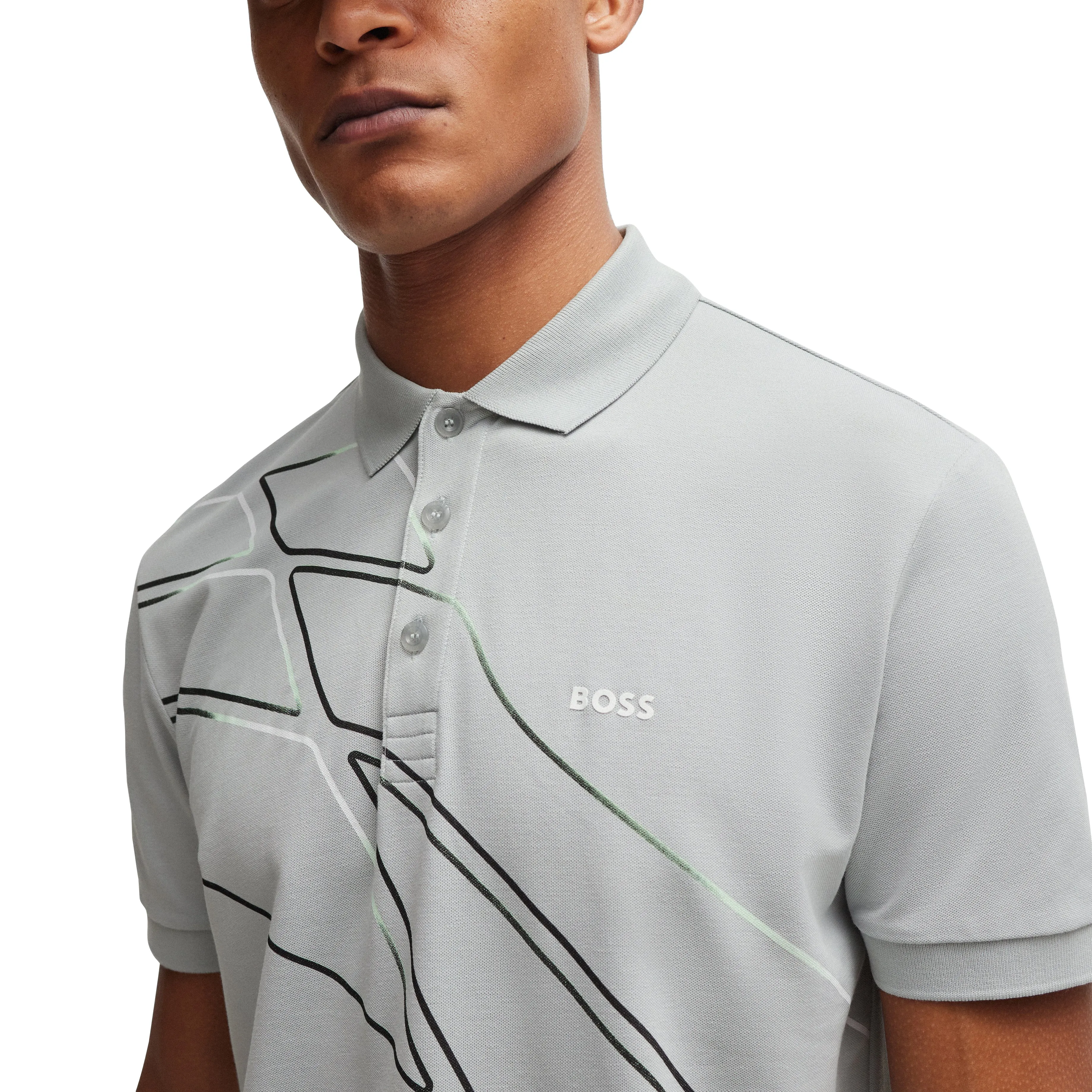 BOSS Paddy 3 Golf Shirt - Light/Pastel Grey