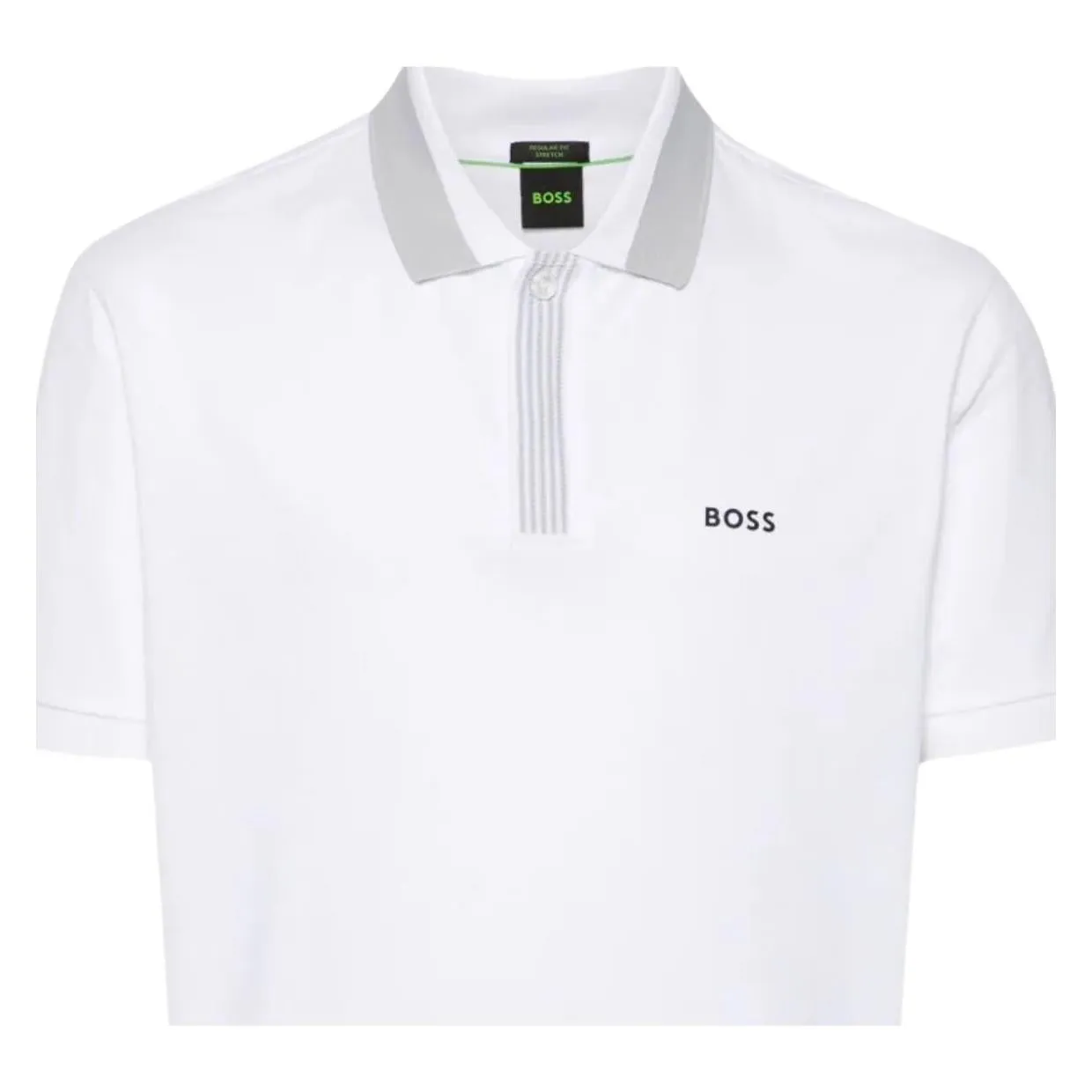 BOSS Paddy 3 Logo Print White Polo Shirt