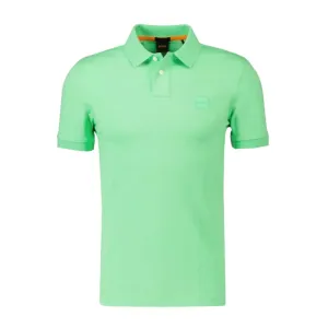 BOSS Passenger Logo Patch Bright Green Polo Shirt