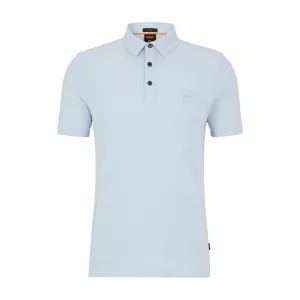 BOSS Passenger Logo Patch Sky Blue Polo Shirt