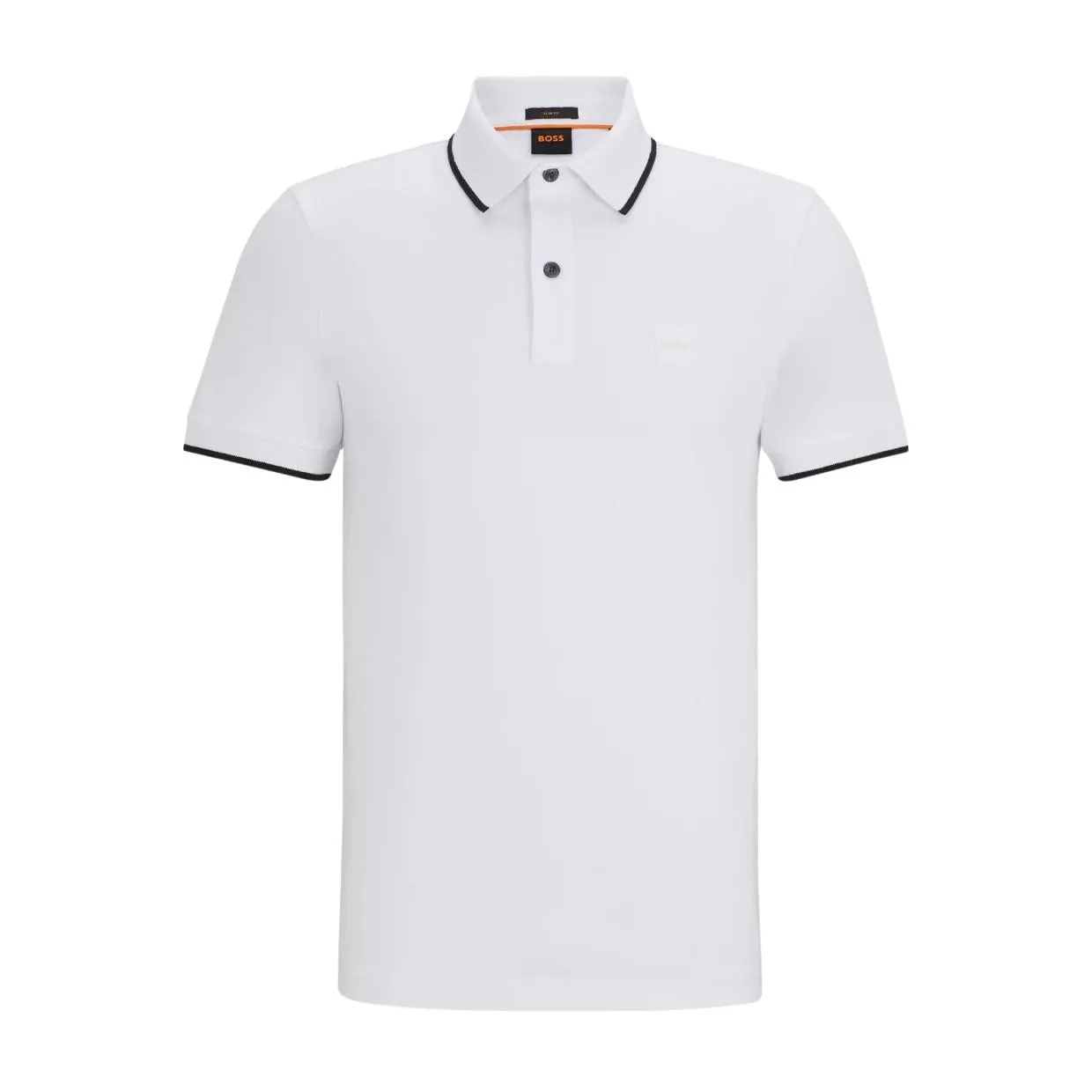 BOSS Passertip Slim Fit White Polo Shirt