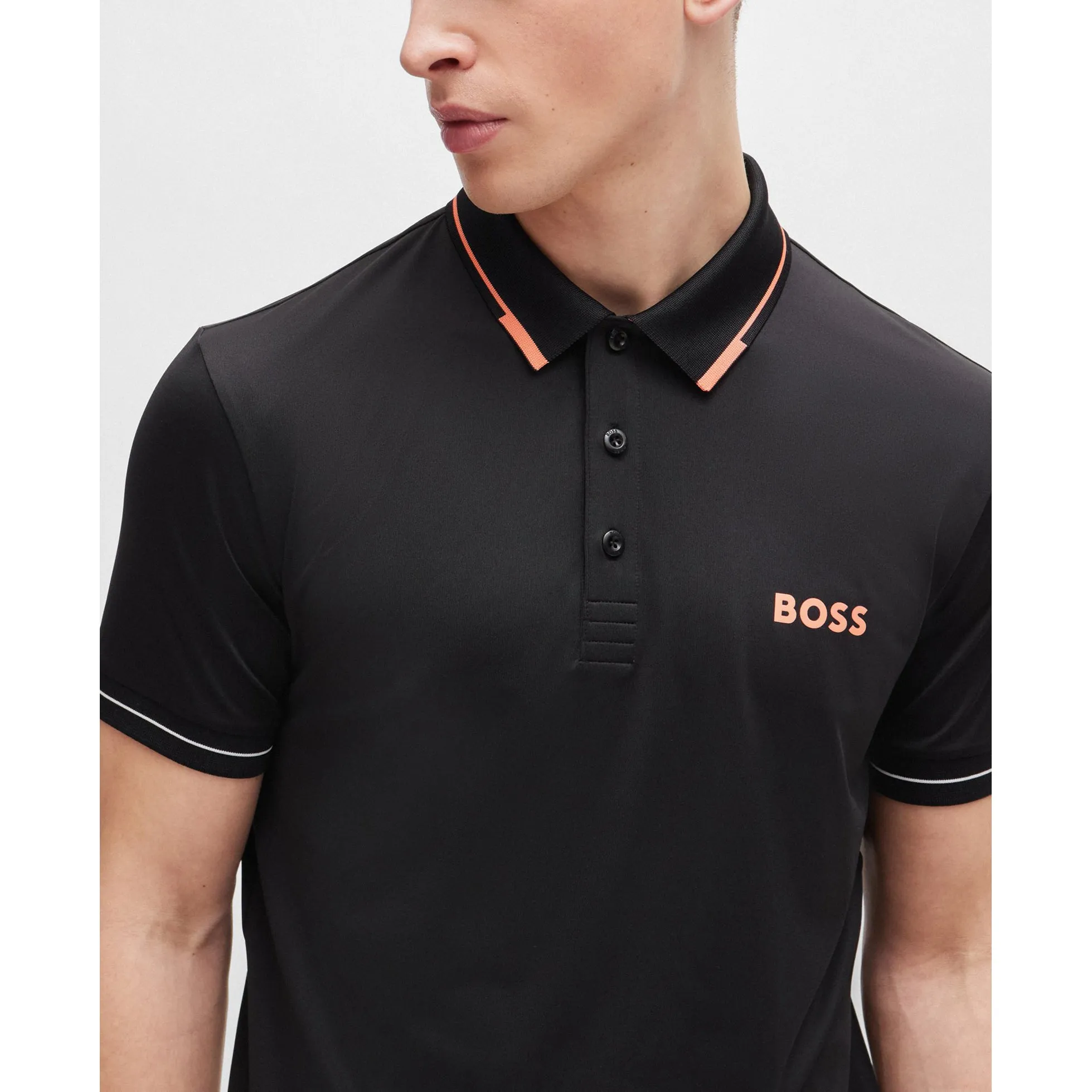 BOSS Paul Pro Slim Fit Golf Shirt - Black