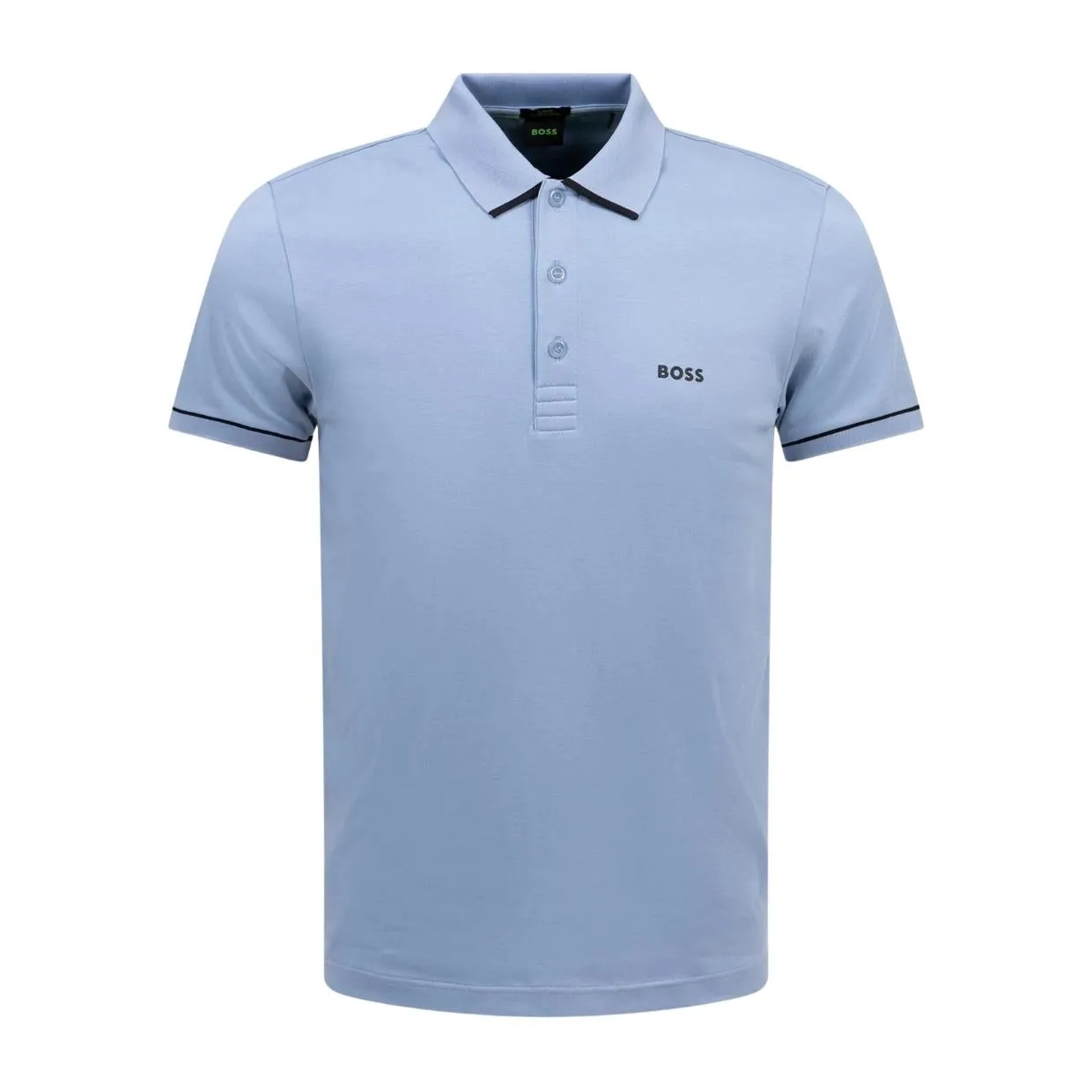 BOSS Paule Contrast Trim Slim Fit Blue Polo Shirt