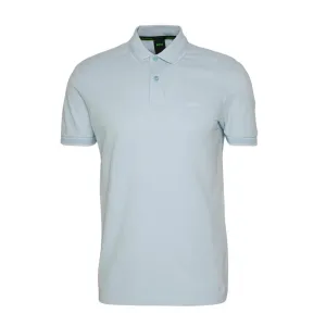 BOSS Pio Printed Logo Blue Polo Shirt