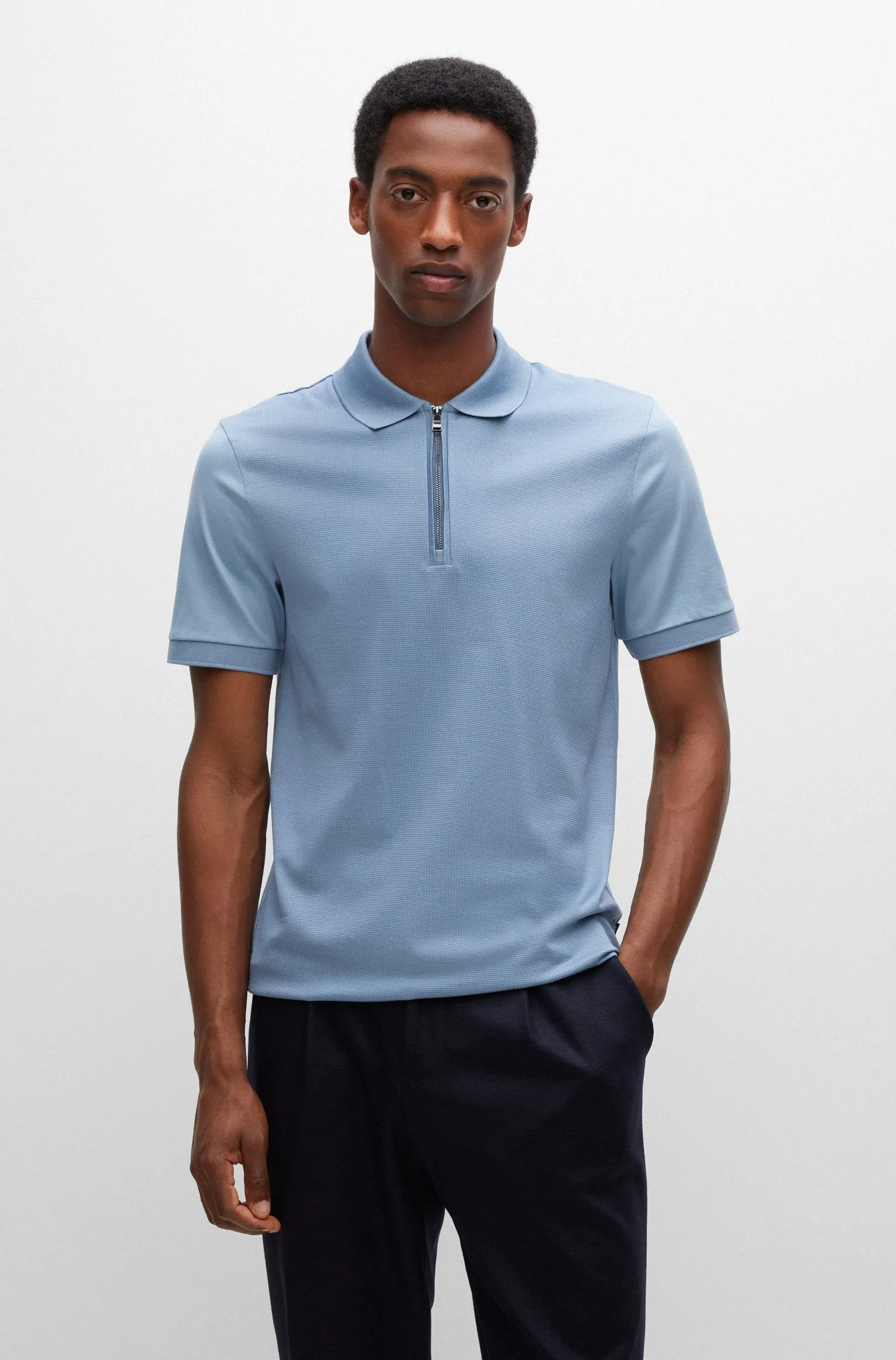 BOSS Polston 28 Polo Shirt in Pastel Blue