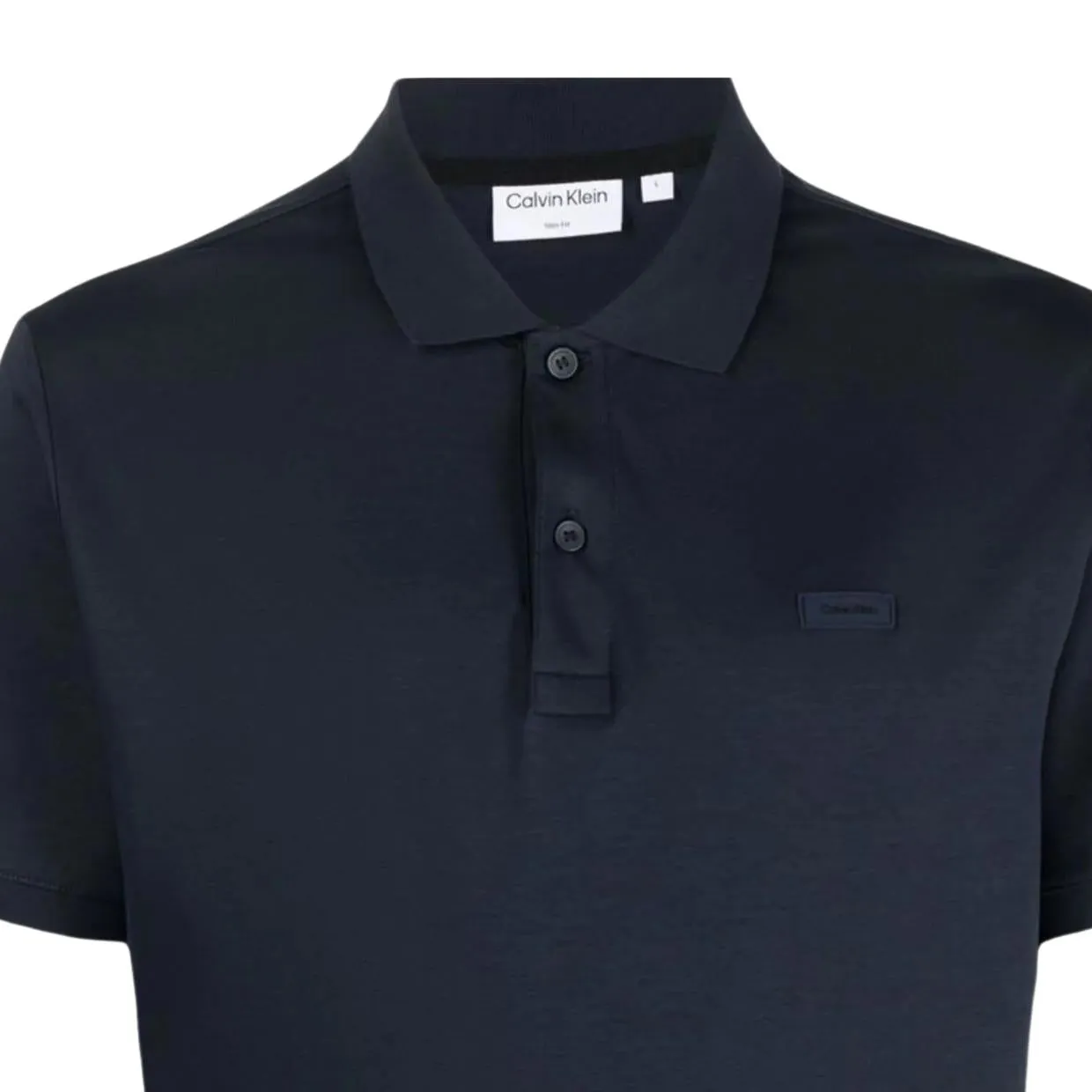 Calvin Klein Smooth Cotton Slim Fit Navy Polo Shirt