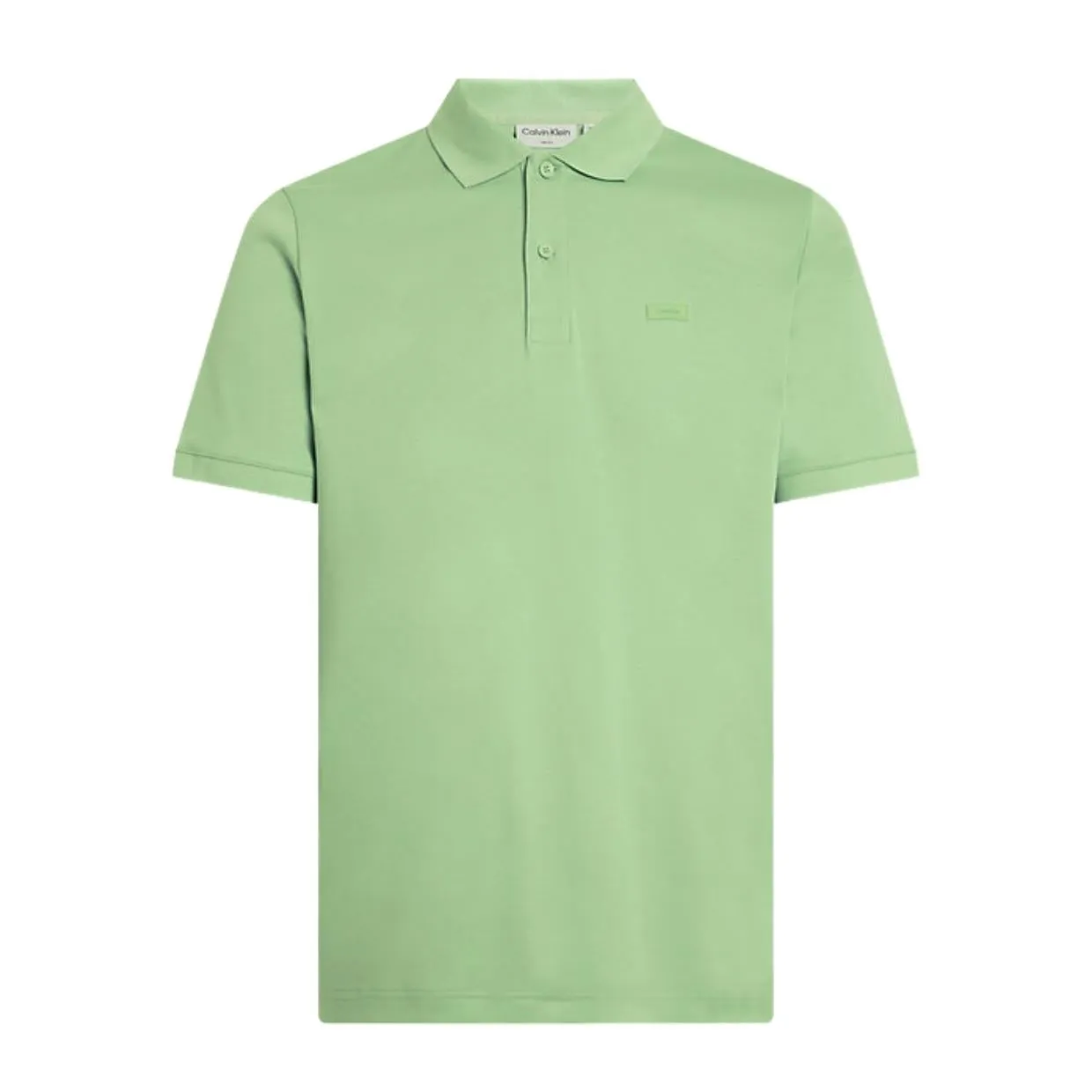 Calvin Klein Smooth Cotton Slim Fit Quiet Green Polo Shirt