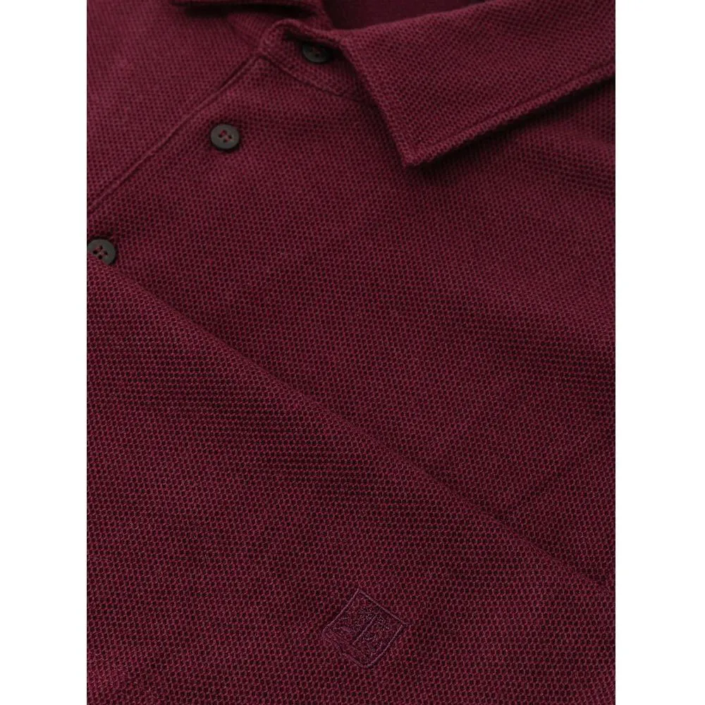 Corneliani Bordeaux Cotton Polo Shirt