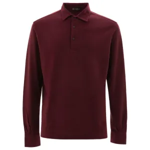 Corneliani Bordeaux Cotton Polo Shirt