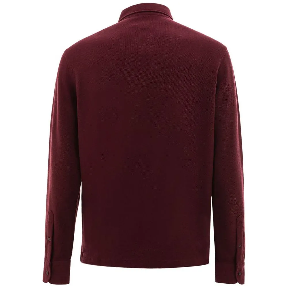 Corneliani Bordeaux Cotton Polo Shirt