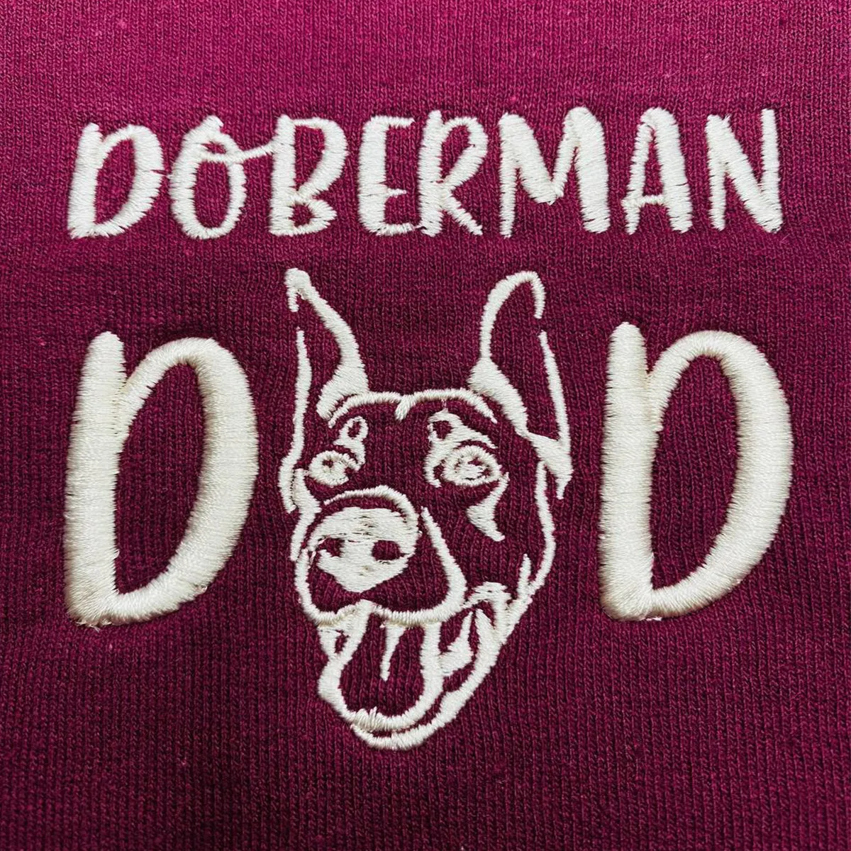 Custom Doberman Dog Dad Embroidered Collar Shirt, Personalized Shirt with Dog Name, Best Gifts For Doberman Lovers