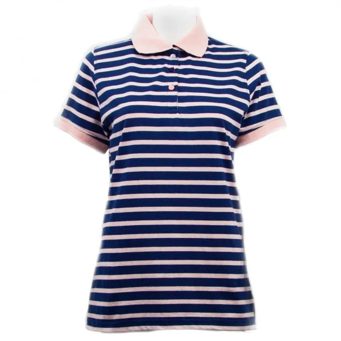 Hazy Blue Womens Short Sleeve Polo Shirt - Zoe