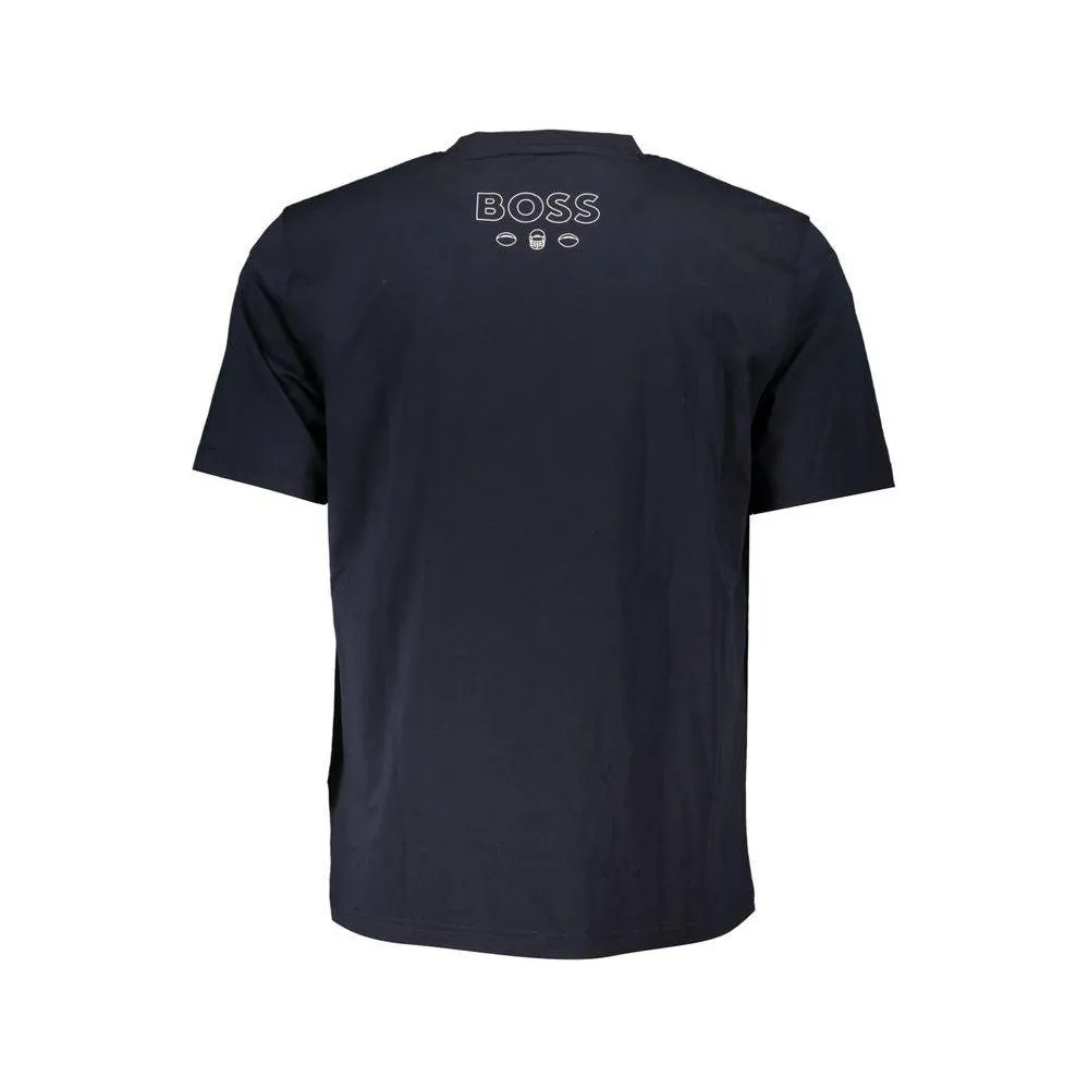 Hugo Boss Blue Cotton Men T-Shirt