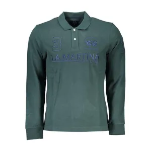 La Martina Classic Green Polo Shirt with Embroidery Detail