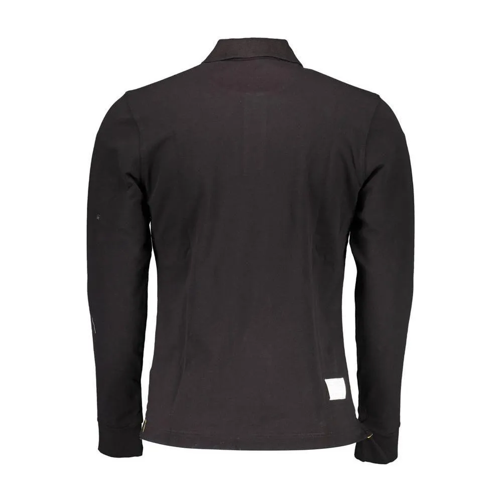 La Martina Elegant Long Sleeved Black Polo for Men