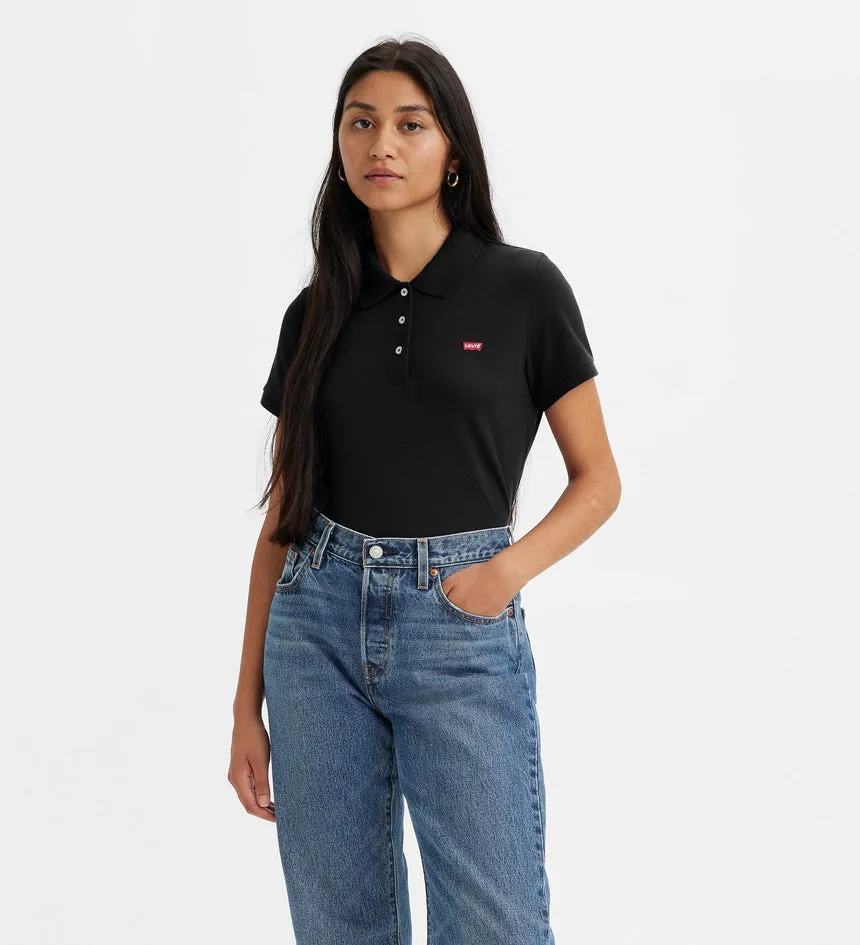 Levi's WOMEN'S SLIM POLO SHIRT - CAVIAR