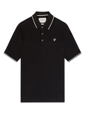 Lyle & Scott Premium Vintage Flatback Pique Tipped Polo Shirt/Lacquer - AW23