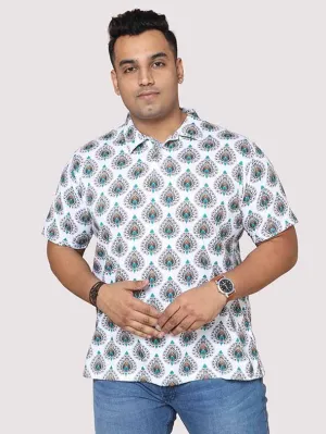 Men Plus Size Ethinic Pattern Digital Printed Polo Collar T-shirt