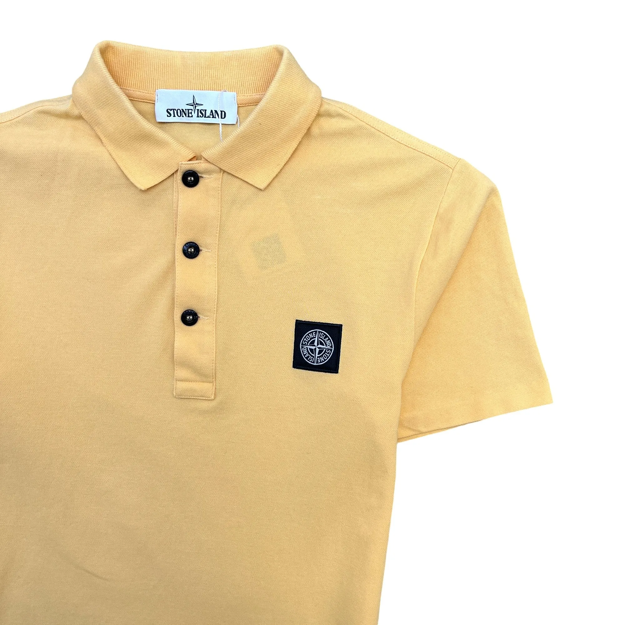 Men's Applique Logo Polo Shirt Yellow Size S