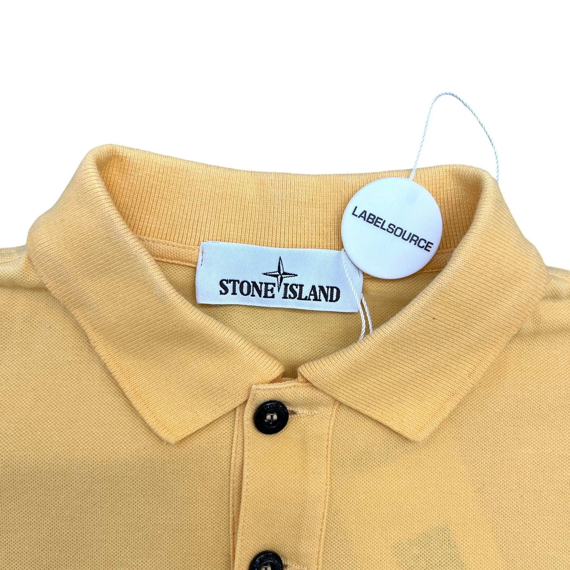 Men's Applique Logo Polo Shirt Yellow Size S