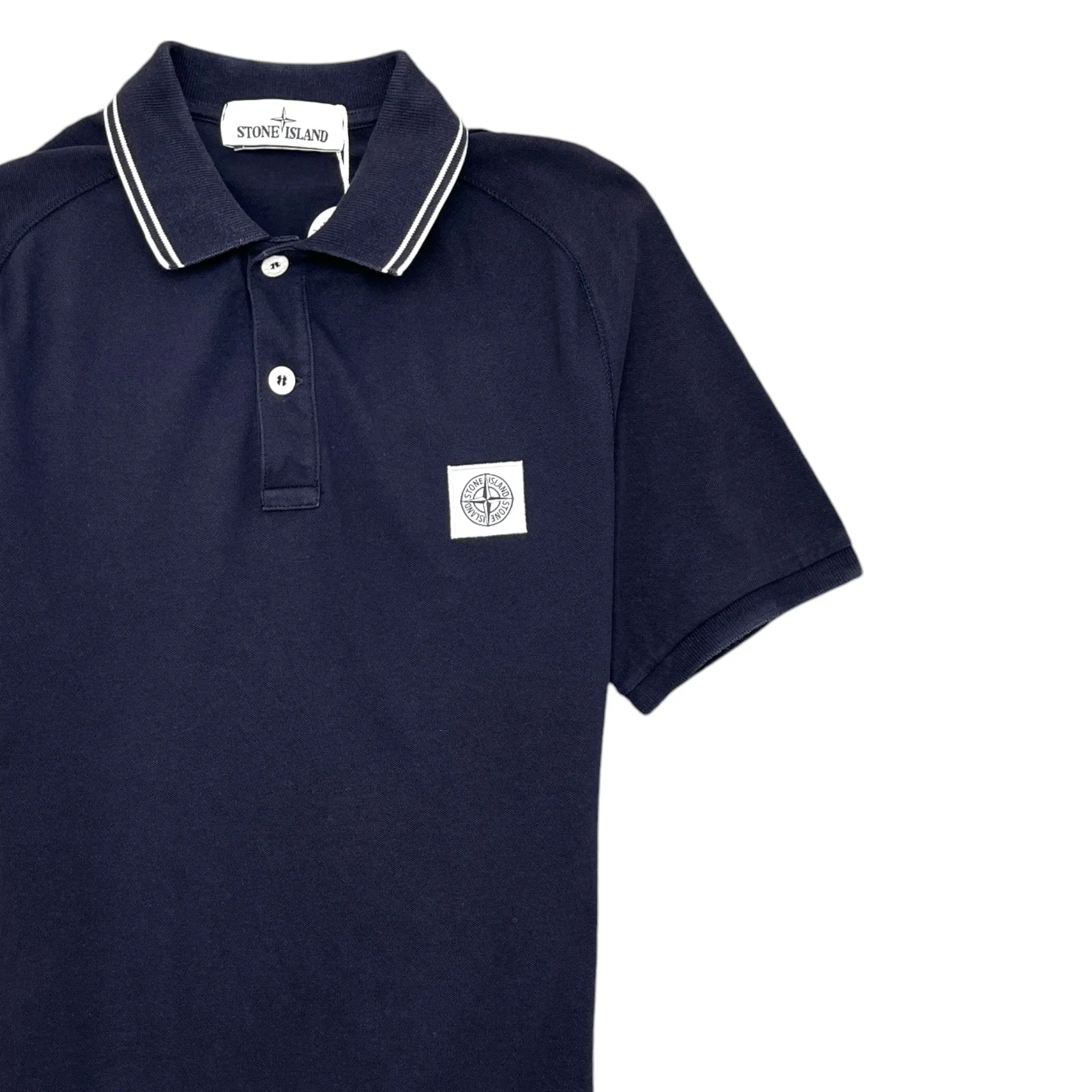 Men's Compass Logo Polo Shirt Navy Size S