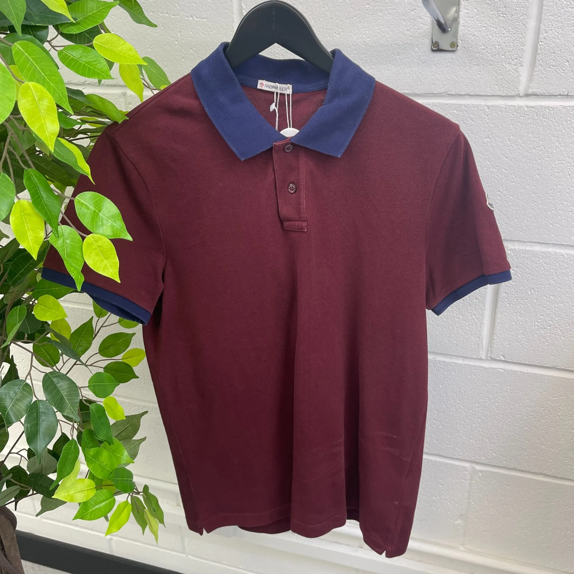 Men's Maglia Logo Polo Shirt Burgundy Size L