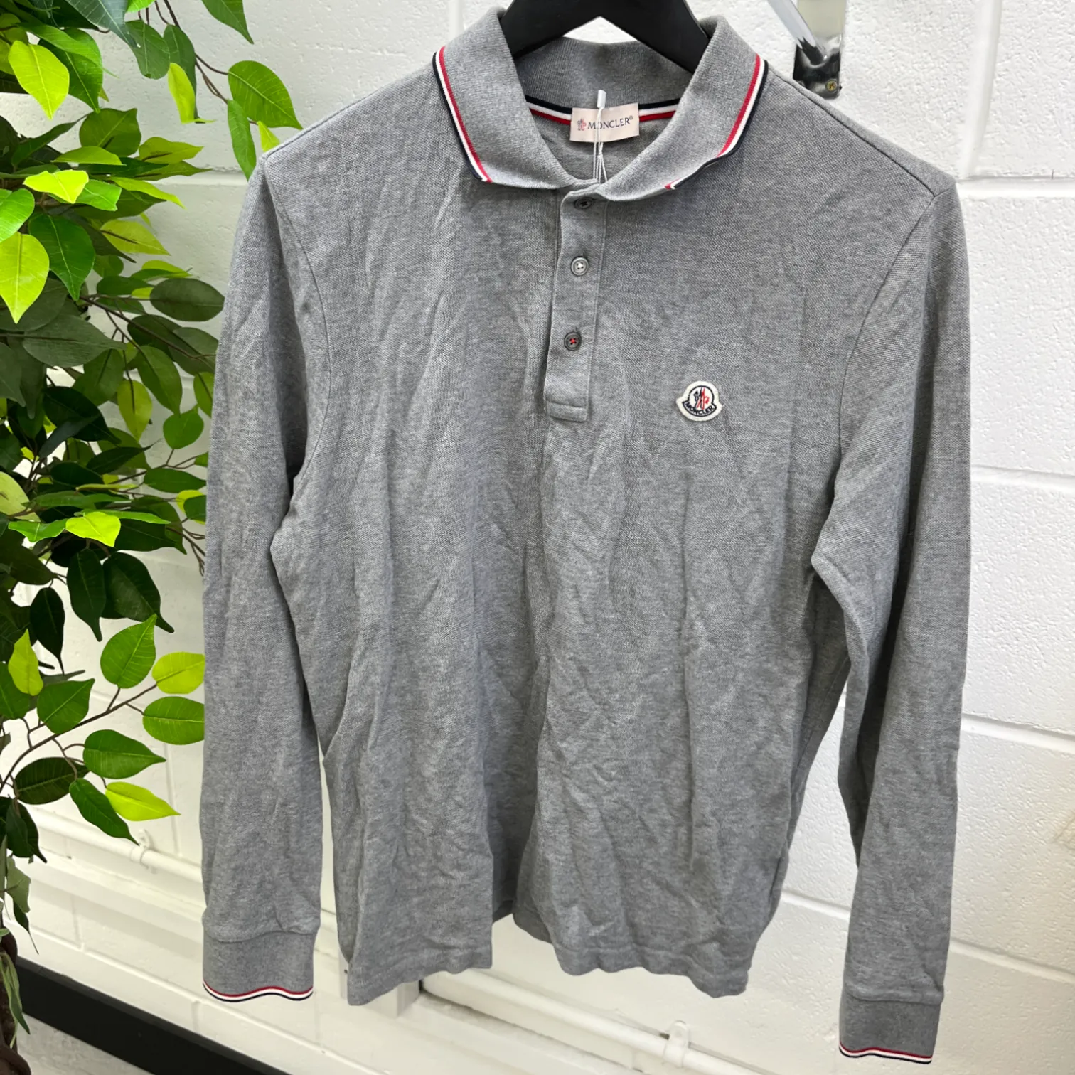 Men's Maglia Logo Polo Shirt Grey Size L