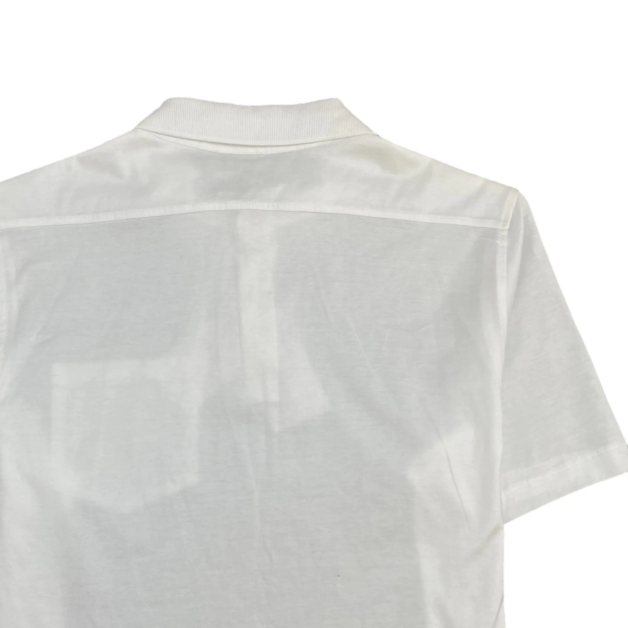 Men's Plain Polo Shirt White Size M