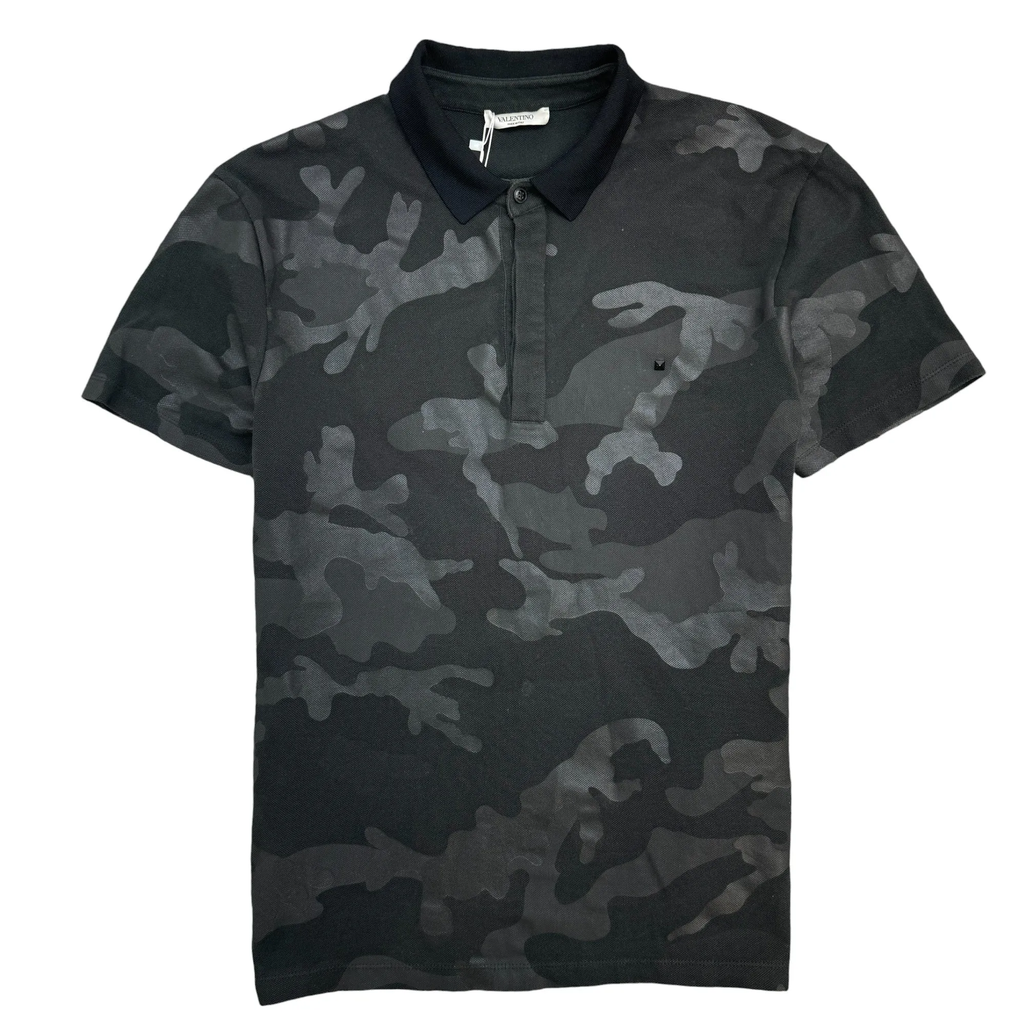 Men's Rockstud Camoflauge Polo Shirt Black Size L