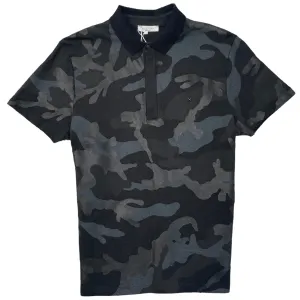 Men's Rockstud Camoflauge Polo Shirt Black Size S