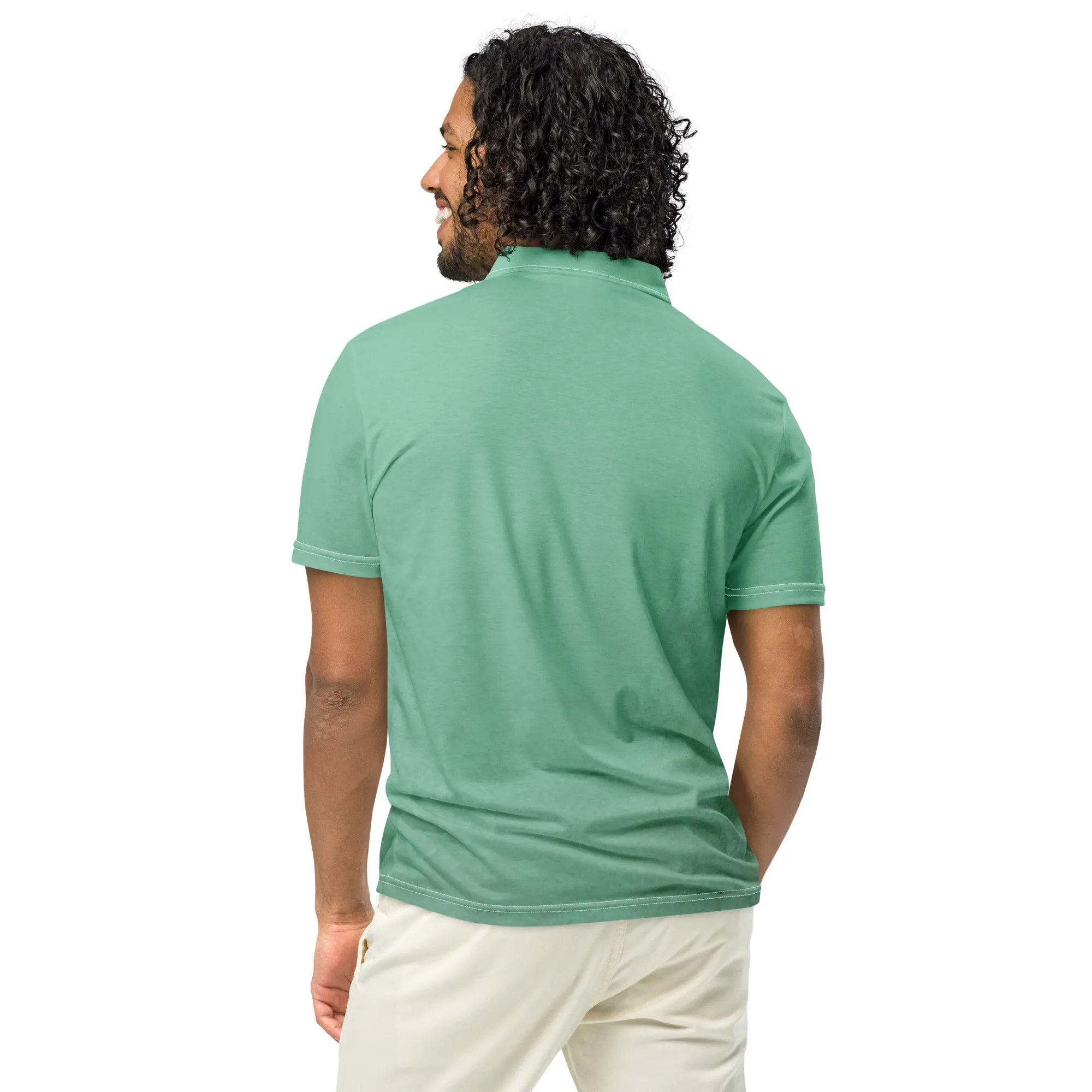 Men’s slim fit polo shirt in Mint, lioness-love