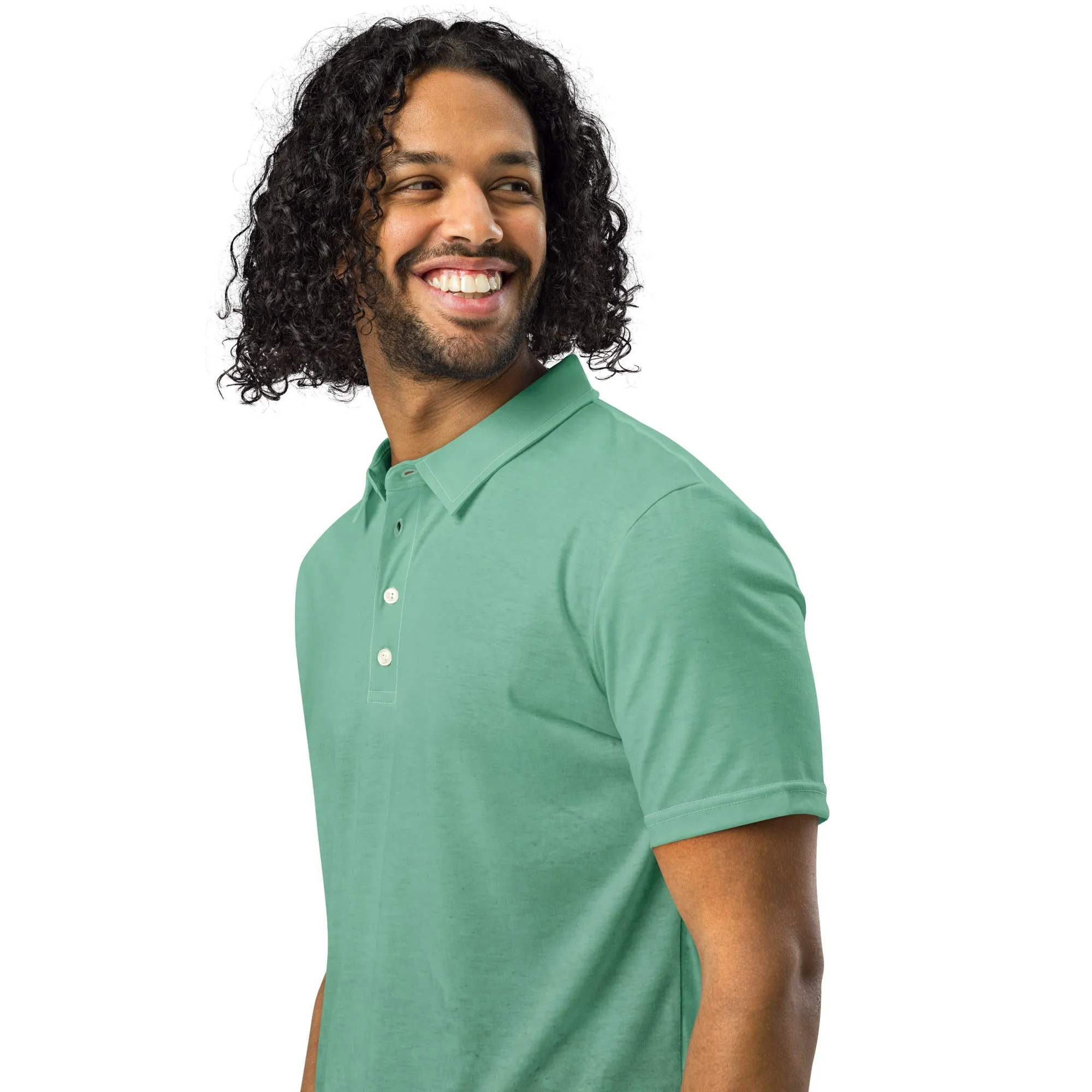 Men’s slim fit polo shirt in Mint, lioness-love