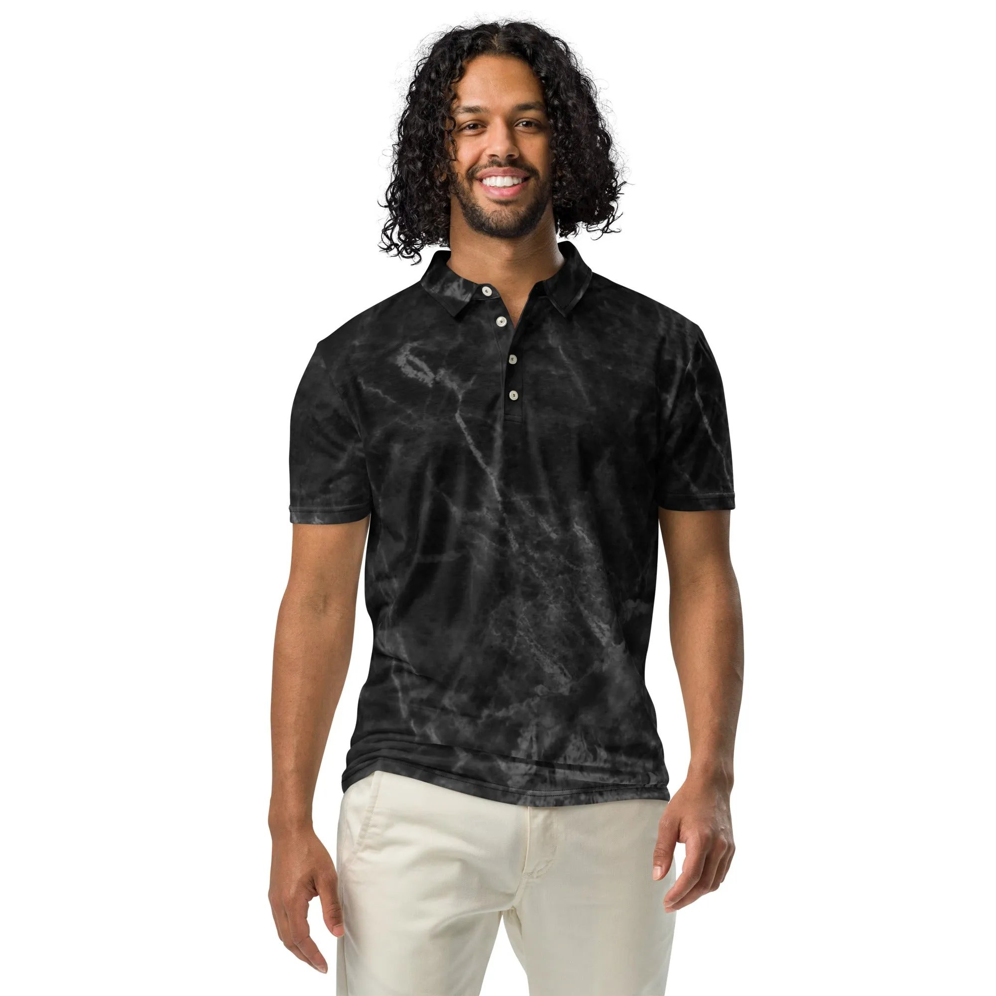 Men’s Slim Fit Polo Shirt Sexy Black, lioness-love