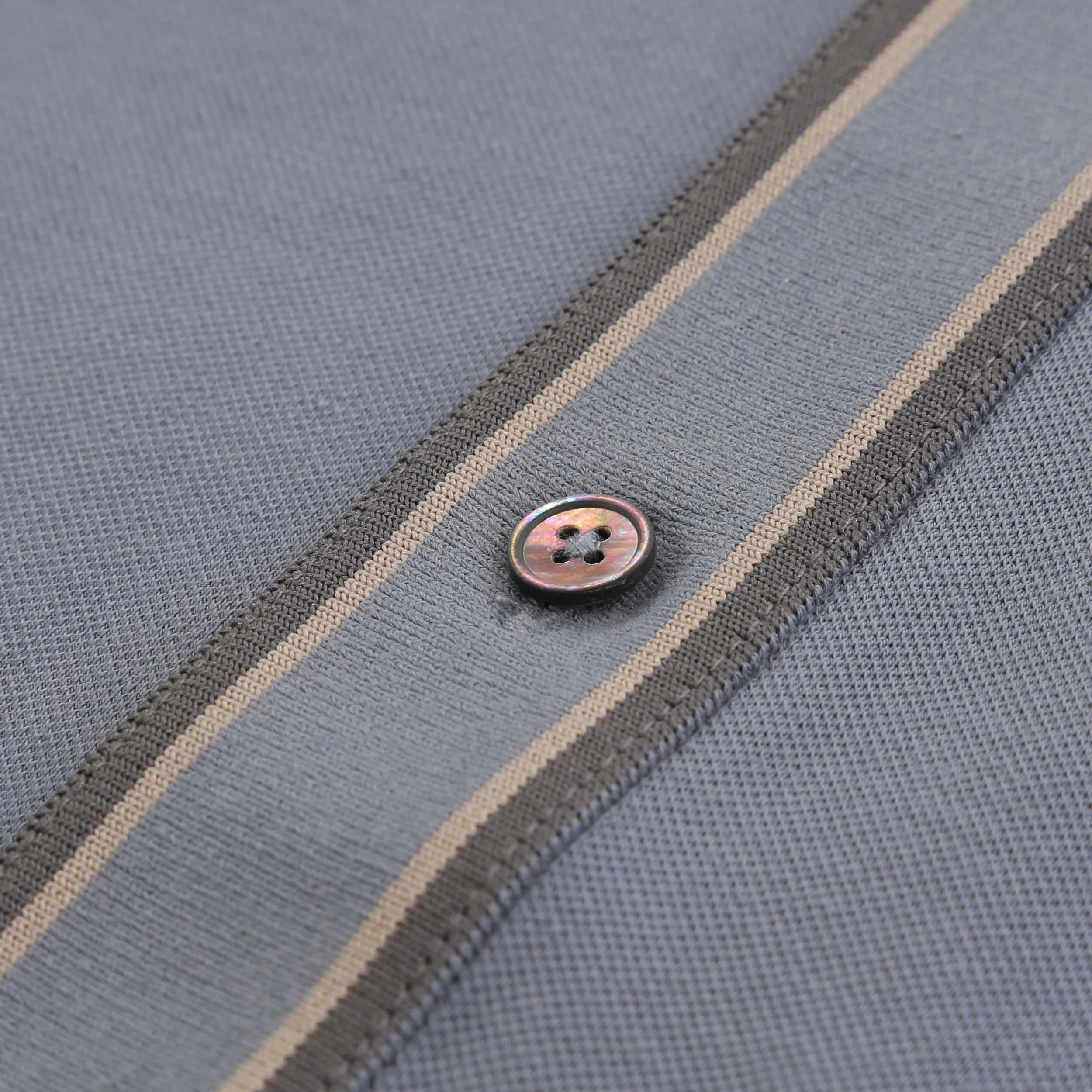 Paul Smith Trim Button Thru Polo Shirt in Grey