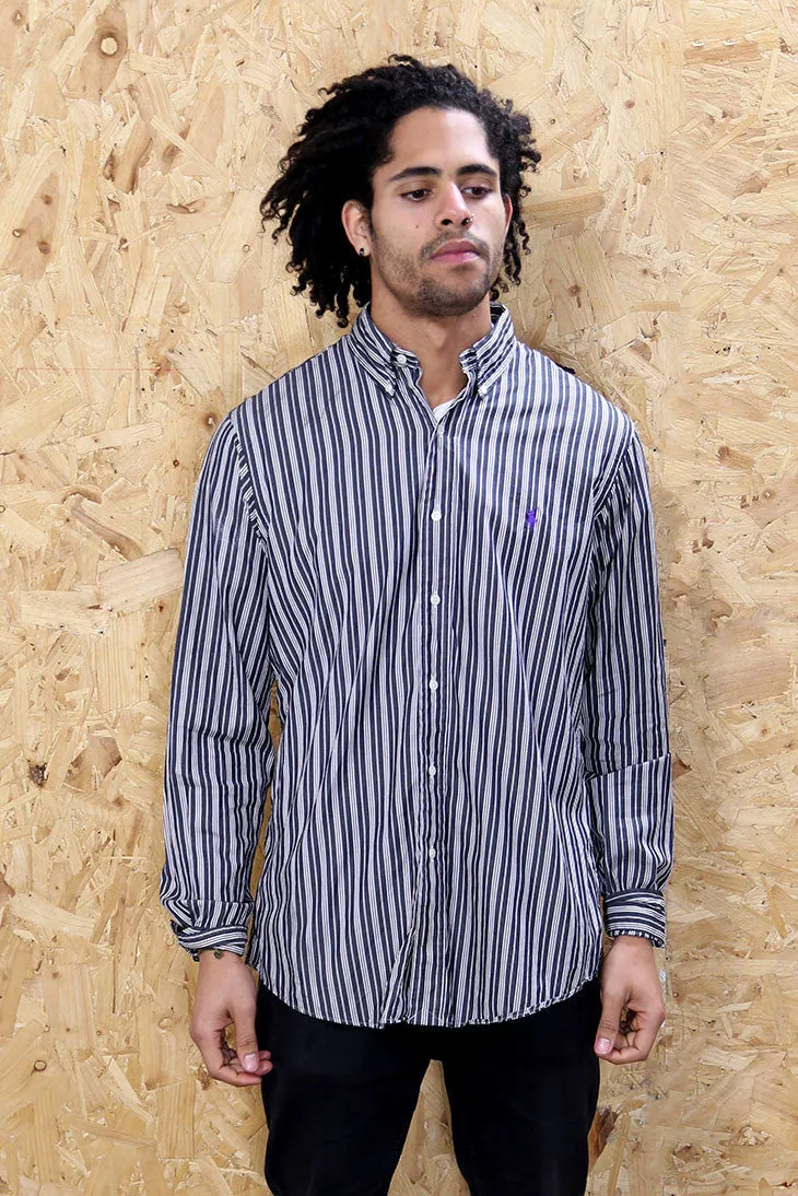 Polo by Ralph Lauren Black and White Pinstripe Shirt