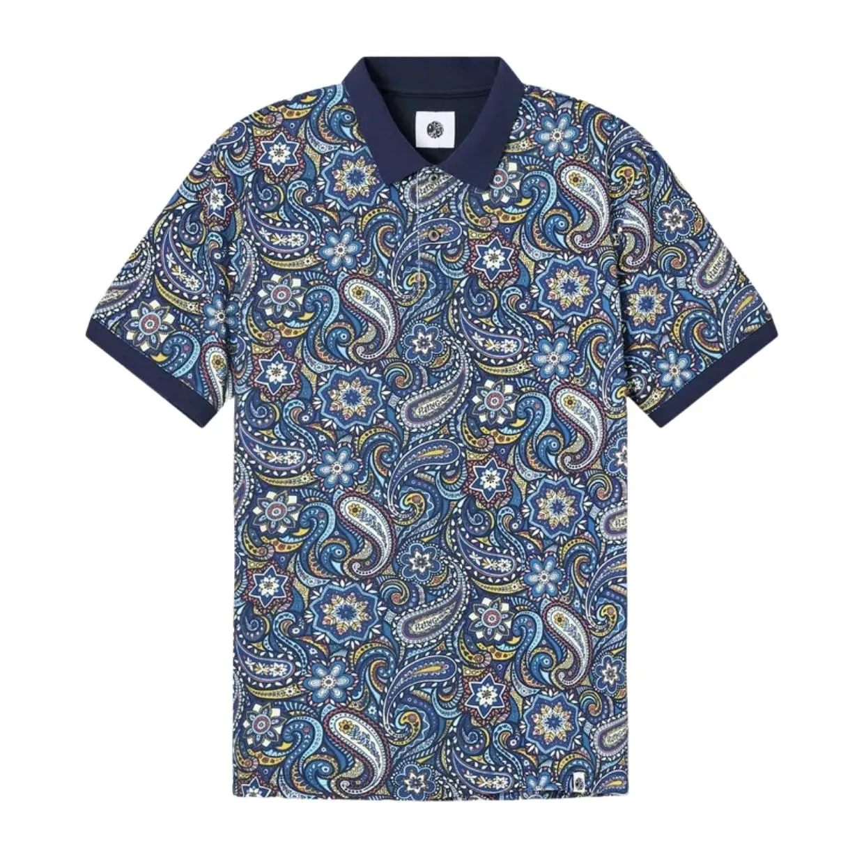 Pretty Green Marriot Paisley Blue Polo Shirt