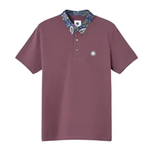 Pretty Green Marriot Paisley Collar Purple Polo Shirt