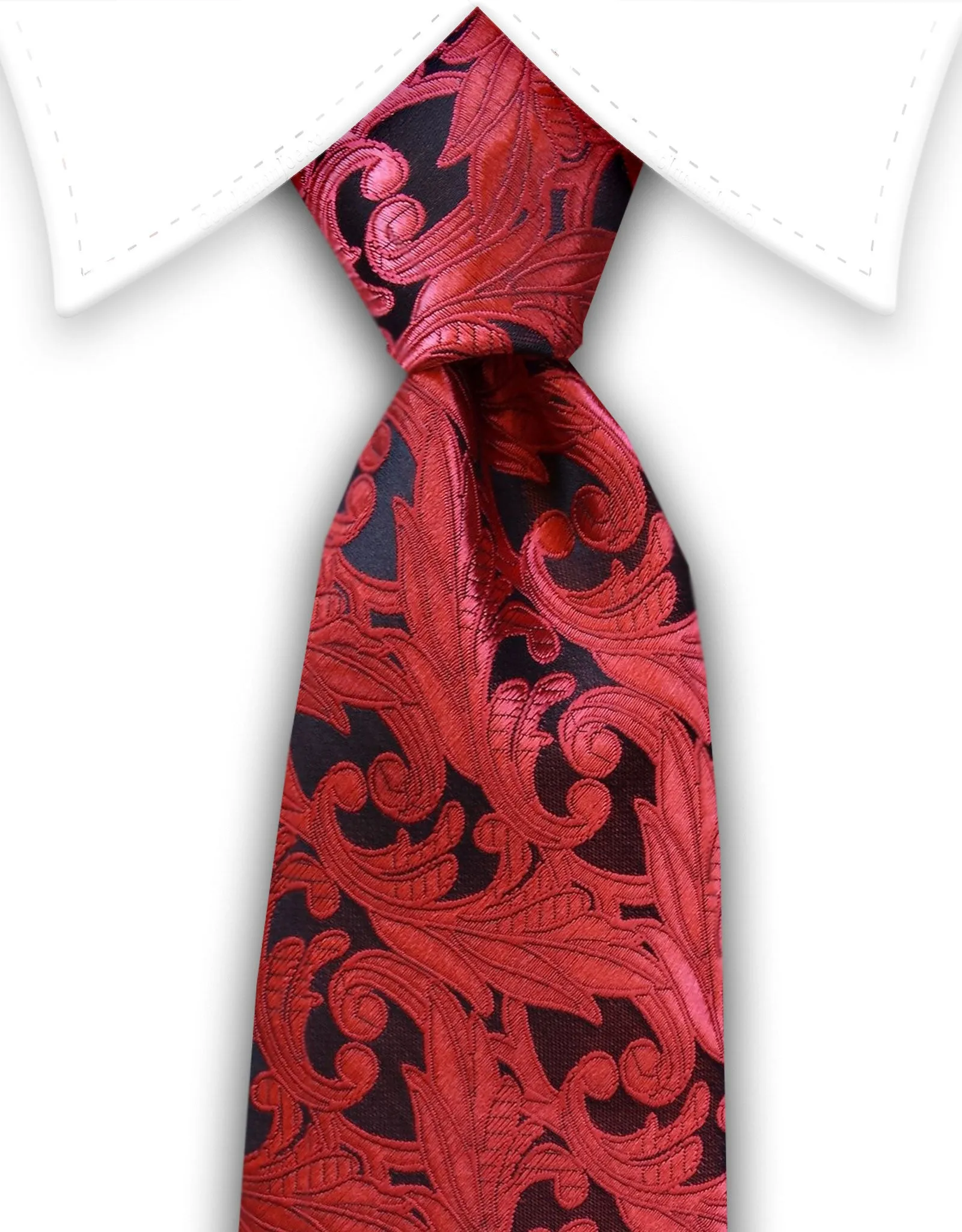 Red Paisley Floral Tie