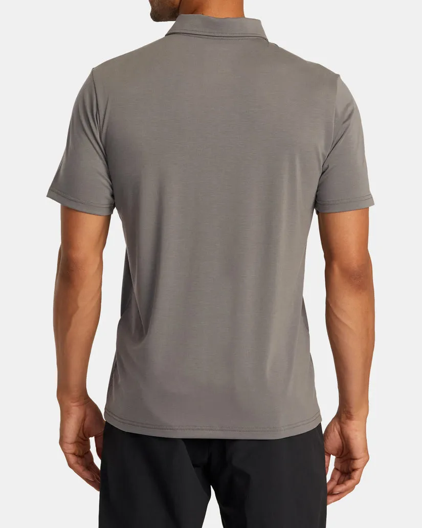 RVCA BALANCE SHORT SLEEVE POLO TEE - GRAPHITE