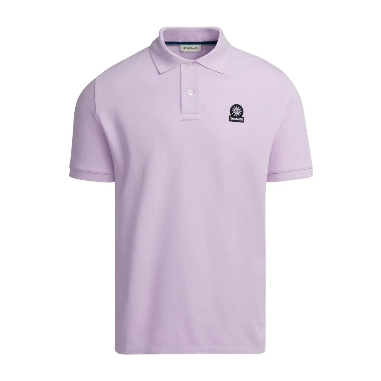 Sandbanks Badge Logo Pique Lilac Polo Shirt