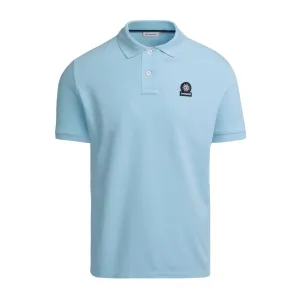 Sandbanks Badge Logo Pique Sky Blue Polo Shirt